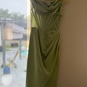 House of CB Strapless Green Dress